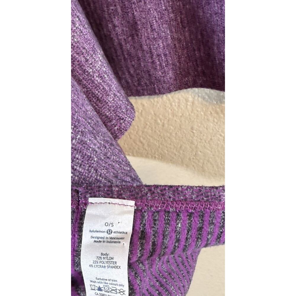 Lululemon Vinyasa Scarf Shawl Wrap Purple Black One Size Activewear Run Snaps - Picture 8 of 9
